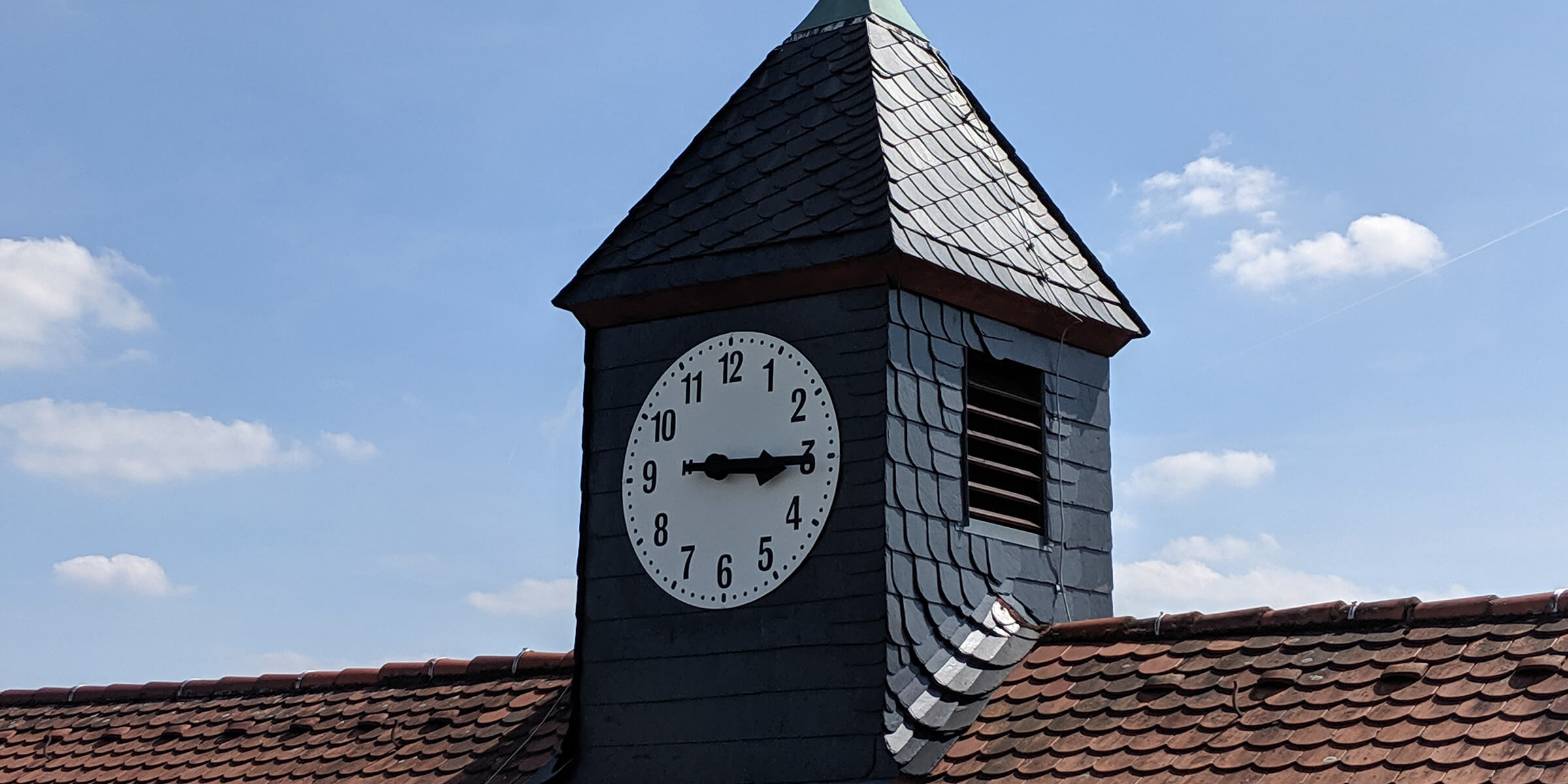 Kirchturm Schiefer Eindeckung Denkmalschutz